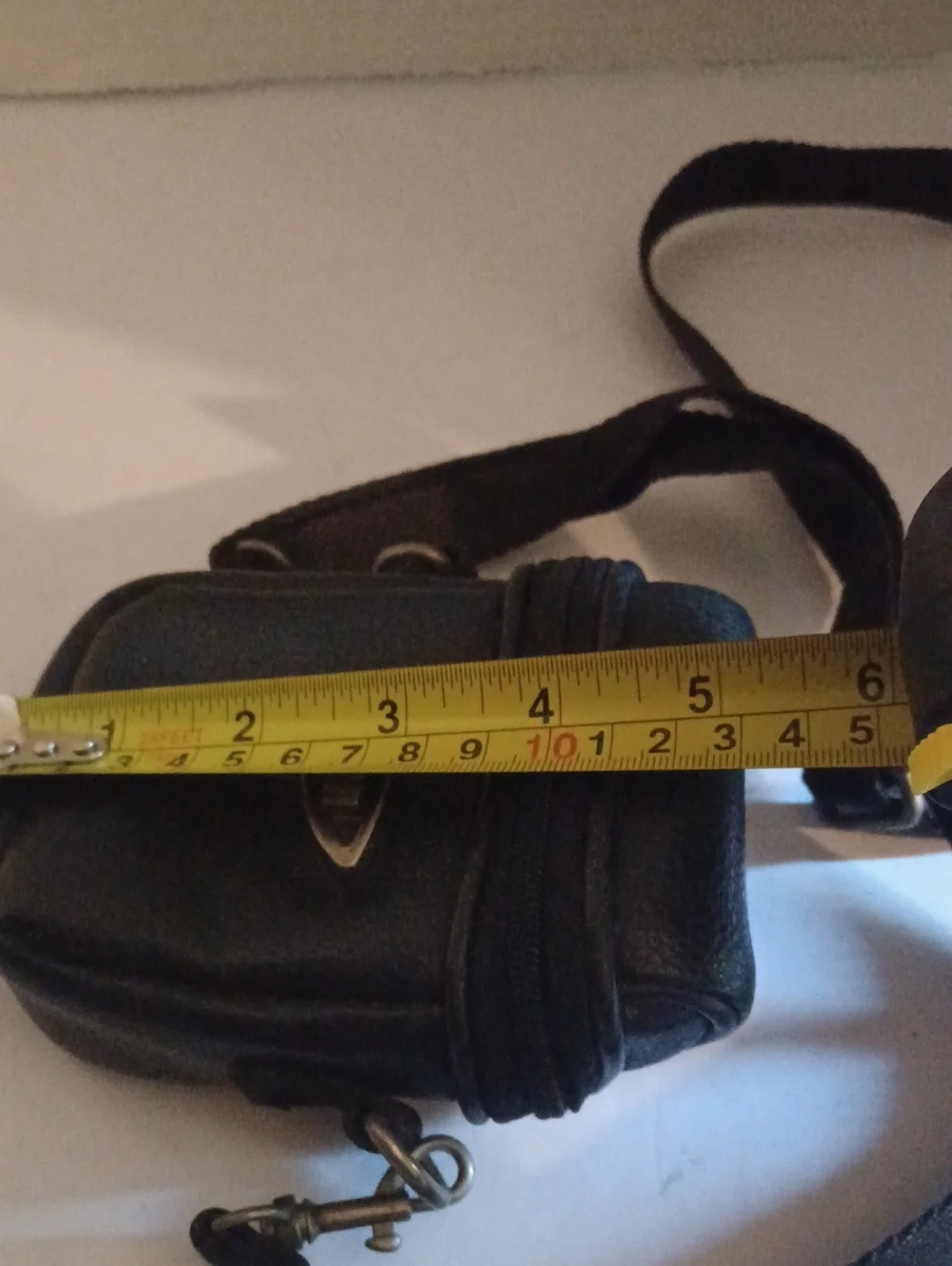ICON Black Faux Leather Camera Case Bag with Shoulder Strap